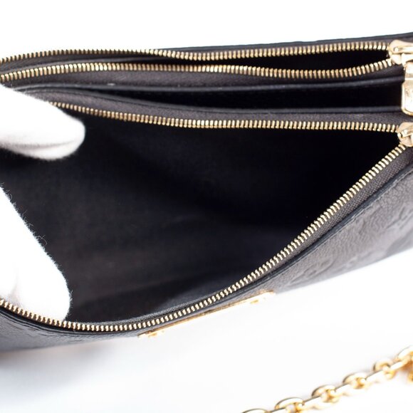 Authentic Louis Vuitton Black Monogram Empreinte Leather Liv Pochette - Picture 5 of 9